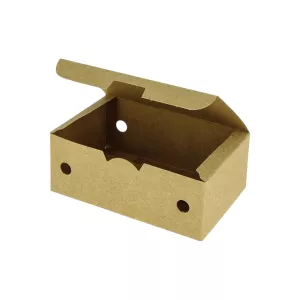Boite à snack small en kraft perforée 114x73x45mm
